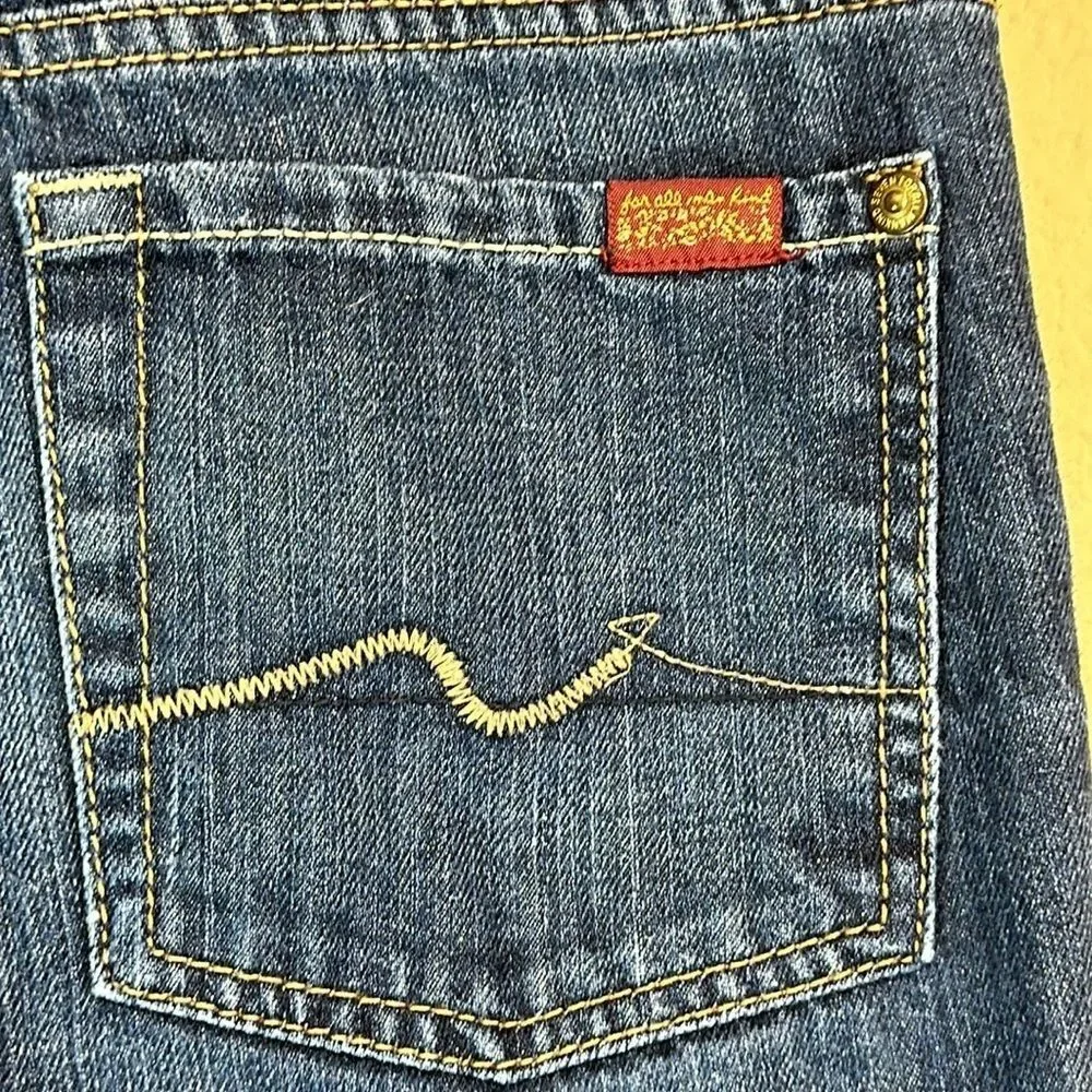7 For All Mankind Slimmy Straight Leg Jeans Blue Size 12 Preppy Streetwear